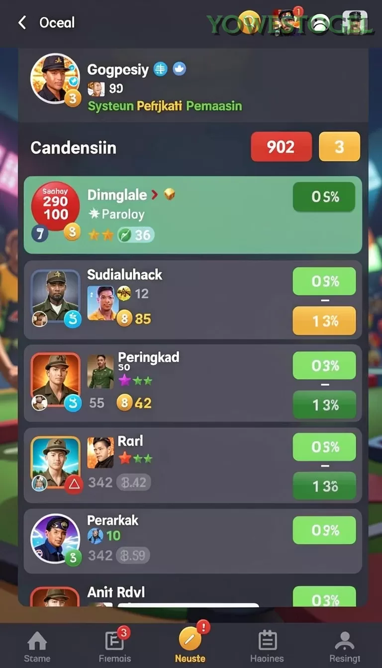 Cuplikan layar DAM88 — aktivitas
