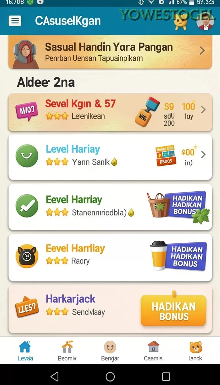 Cuplikan layar JOS77 — menu navigasi