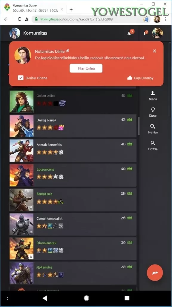 Cuplikan layar XXX777 — menu navigasi